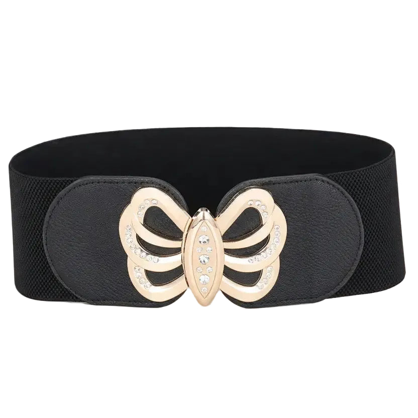 Ceinture large élastique à boucle pour femme